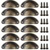 12Pcs Shell Furniture Handles Cabinet Pulls Drawer Knobs Half Moon Kitchen Cupboard Wardrobe Door Handle Antique Hardware