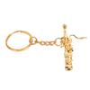 Mini Bassoon Shape Key Chain Adorable Brass Key Ring Pendant Gift Musical Instrument Keychain Gold