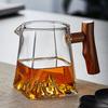 Wooden Handle Snow Mountain Fair Cup Household High Borosilicate Glass Tea Sea Tea Divider Square Glass Guanshan Male Cup
