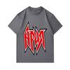 Men's 100% Cotton Crew Neck Short Sleeve T-Shirt, Stylish Heavy Metal Rock Style Red Letter Printed Casual Daily Comfortable Tee for Summer Daily Wear