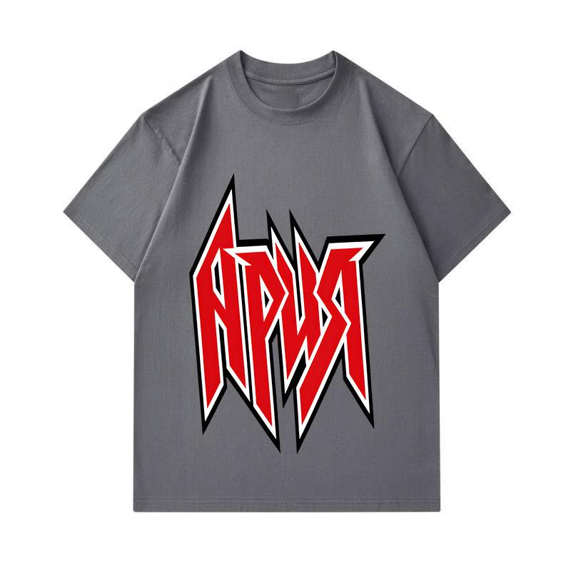 Men's 100% Cotton Crew Neck Short Sleeve T-Shirt, Stylish Heavy Metal Rock Style Red Letter Printed Casual Daily Comfortable Tee for Summer Daily Wear