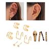 Multi Layer Hollow C Shaped Ear Clips for Women Comfortable Fit Lightweight Ear Cuffs No Piercing Earrings Accessory