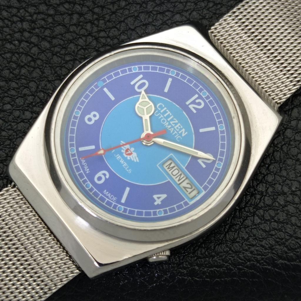 Citizen АВТОМАТИЧЕСКИЕ 8200 ВИНТАЖНЫЕ ЯПОНСКИЕ МУЖСКИЕ ЧАСЫ С СИНИМ ЦИФЕРБЛАТОМ a500258-2 R151b-a500258