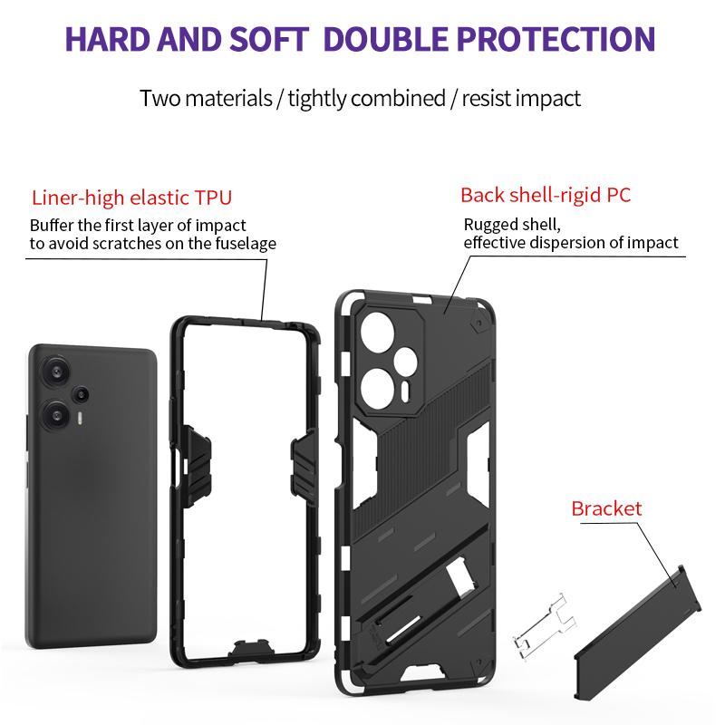 Shockproof Case For POCO F5 X5 X6 M6 Pro C65 C75 Back Coque for Xiaomi Redmi Note 13 Pro Plus A1 A2 A3 13C 14C 4G Phone Cover