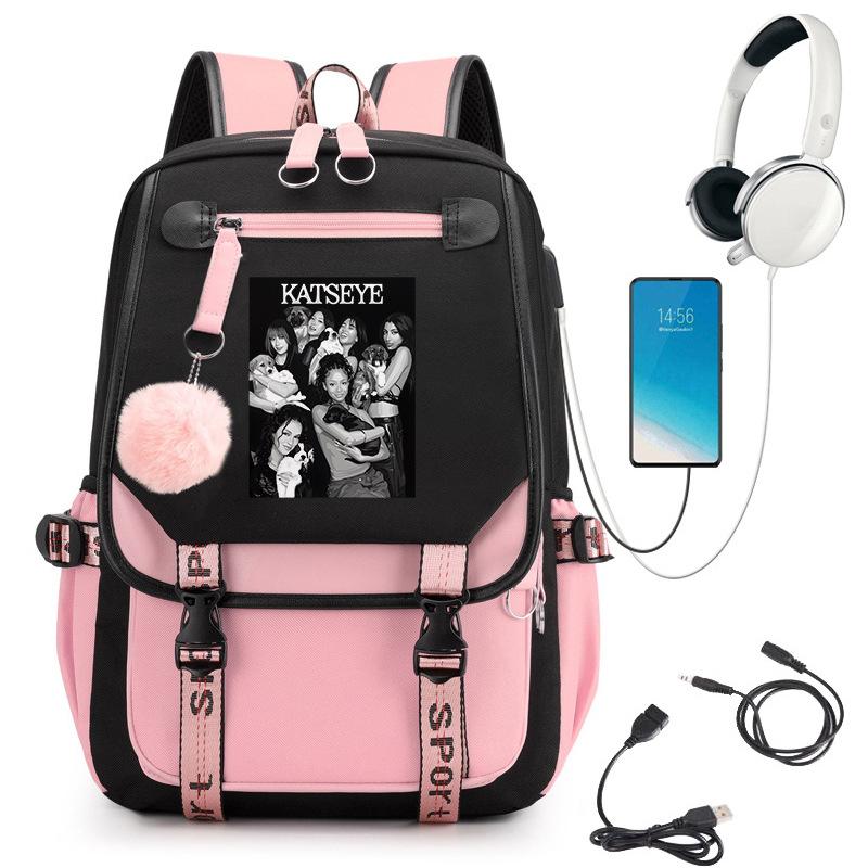 KATSEYE K-Pop Girl Group School Backpack Trendy Personalized Bookbag 60123-3