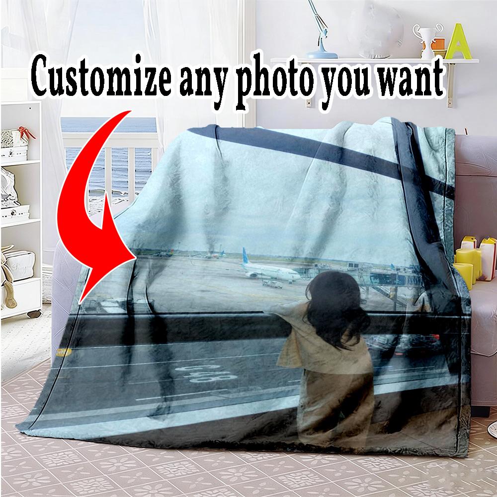 Customize Photo Customize image Blanket Throw Personalized Blanket Durable Comfort for Chair Picnics Living Room Nap for All Occasions