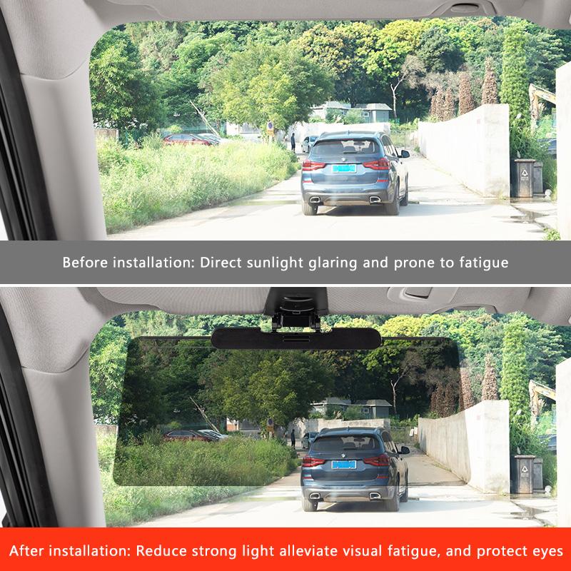 SEAMETAL Anti-Glare Car Sun Visor Goggles Auto Sunshade Plate HD Clear View Sun Visor Extender Day and Night Clear View Goggle