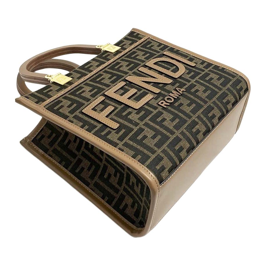 Fendi Солнечная сумка-тоут с узором FF и съемным плечевым ремнем Женская сумка-тоут Коричневая 8BH394ALVYF1GE3