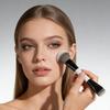 Двусторонняя кисть для макияжа с мягкой плотной щетиной для тональной основы, контуринга, румян. Идеально подходит для ежедневного макияжа и использования в поездках