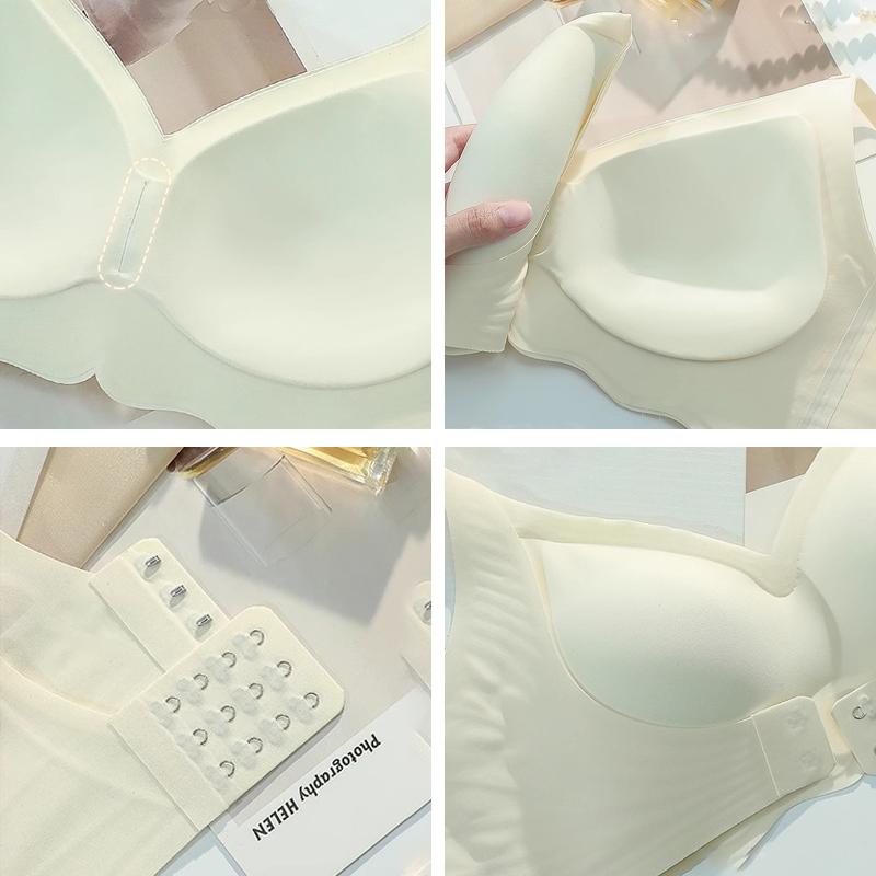 Бюстгальтер пуш-ап для женщин, бесшовное нижнее белье без косточек, мягкий однотонный бюстгальтер с застежкой спереди, сексуальное женское белье