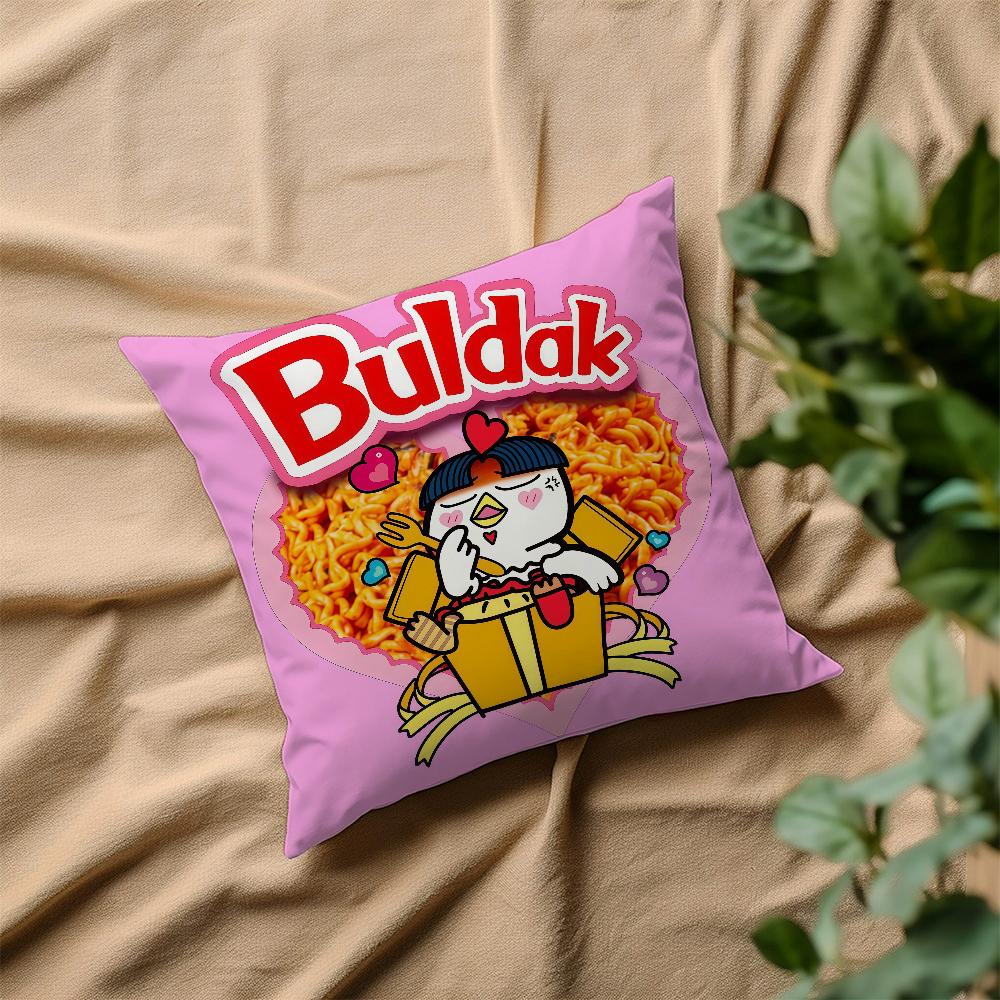 Чехол на подушку B-Buldak Ramen Квадратный чехол на диванную подушку Повседневный, приятный для кожи, удобный чехол на подушку