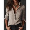 2026 Retro Long Sleeve Women's Casual Lapel Shirt with Pockets
