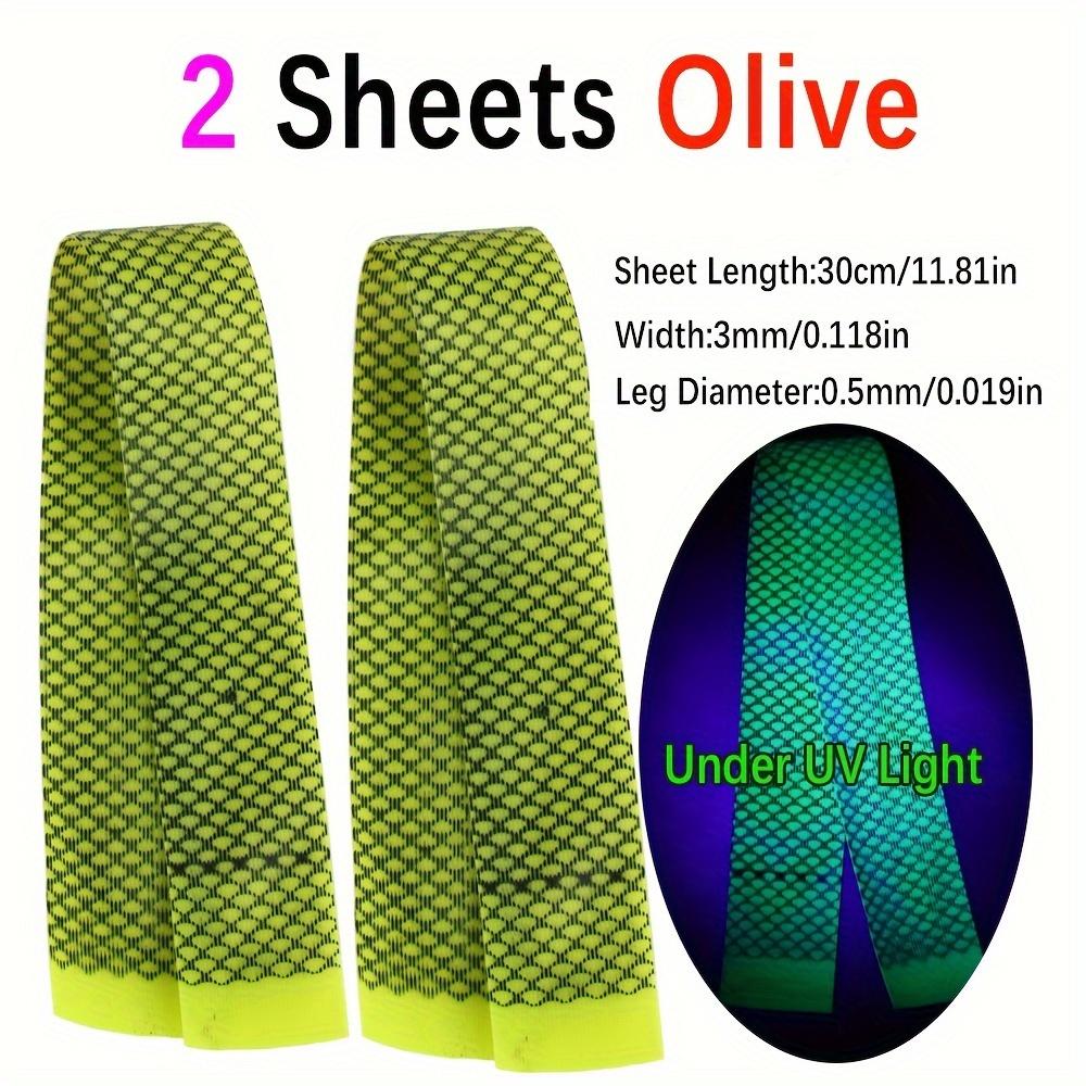 Bimoo 2PCS Silicone Round Grizzly Barred Rubber Legs Fishing Bait Streamer Fly Tying Material Jig Lure Skirt