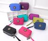 1Pc Fashion Portable Women Makeup Bag Coin Purse Three Zipped Wallet Big Capacity Phone Pouch