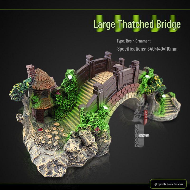 Artificial Rockery and Bridge Decoration Set for Fish Tank
