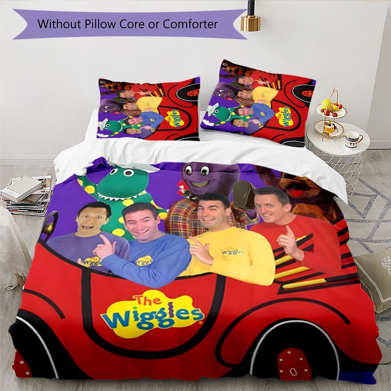 The Wiggles 3pcs Bedding Set Duvet Cover Closure Includes 1 Duvet Cover & 2 Pillowcases for All Seasons Bedroom Home Dorm Decor