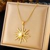 316L Stainless Steel Sun Pendant Necklace Concise Solar Neck Chain New Jewelry Gift Women Girl