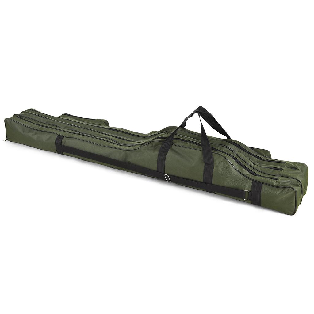 3 Layers Fishing Pole Bag Portable Folding Fishing Rod Storage Bag for Fishing Camping Hiking