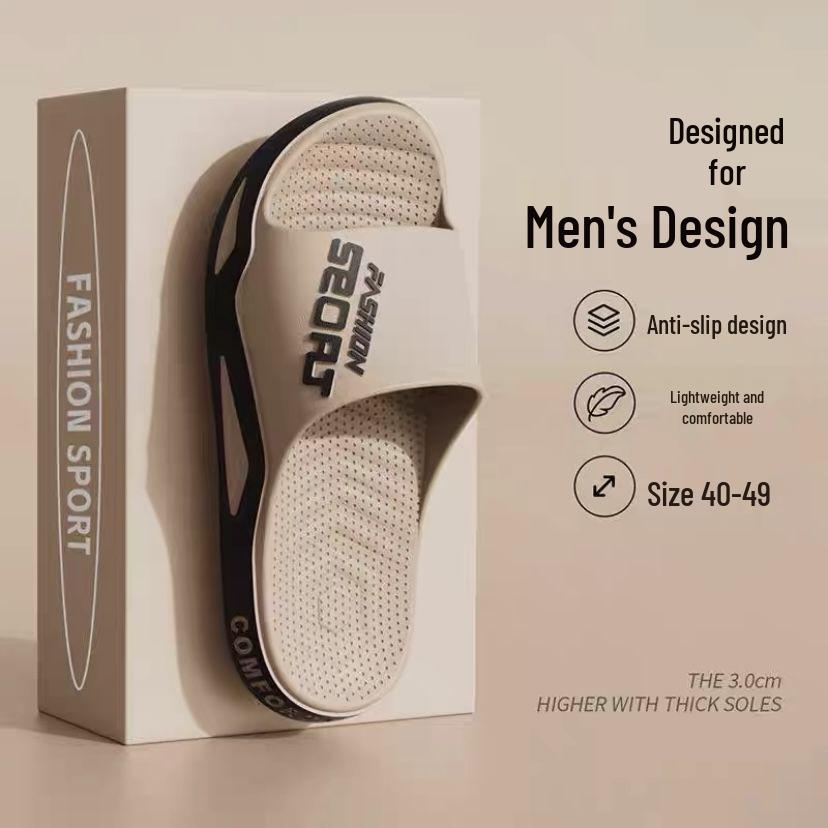Мужские нескользящие прохладные летние тапочки для улицы, дома и ванной