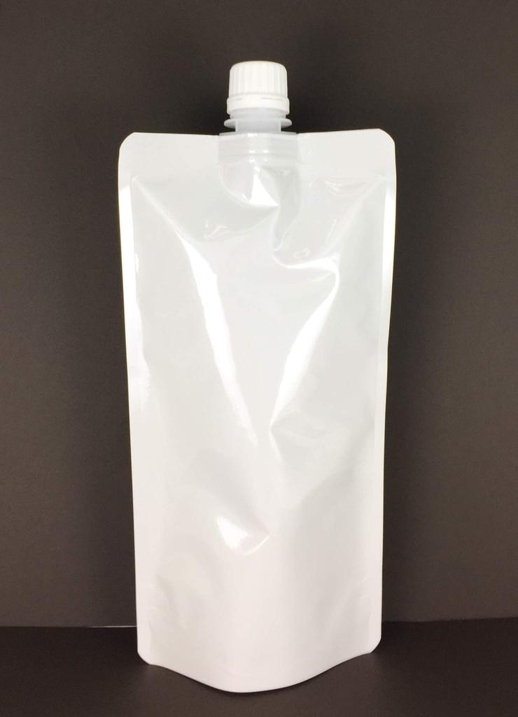 Barrier Aluminum White Printing Refill Container Aluminum 500ml Stand Pouch with Cap Aluminum Spout Pouch 200 Pieces Made In Japan Food Cosmetics