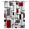 Geometry Squares Modern Art Black Red Bedroom Curtains Modern Living Room Kitchen Drapes Home Kids Room Decor Window