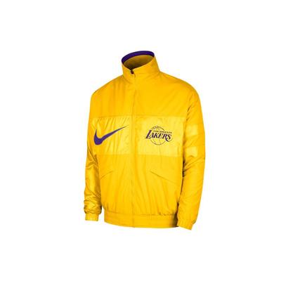 Los Angeles Lakers Courtside Logo Print Лоскутная куртка с воротником-стойкой Мужская куртка Amarillo-Yellow DR9192-728