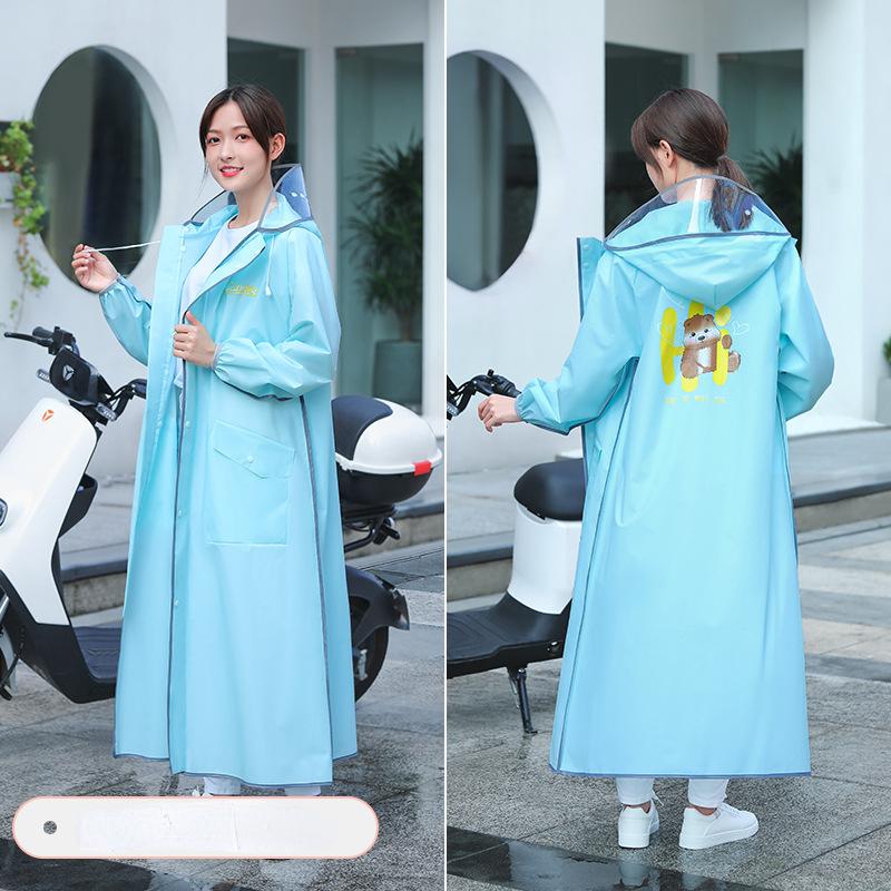 Women's Outdoor Walking Single Raincoat Scooter Motorcycle Battery Car Plus Long Body Rain Poncho