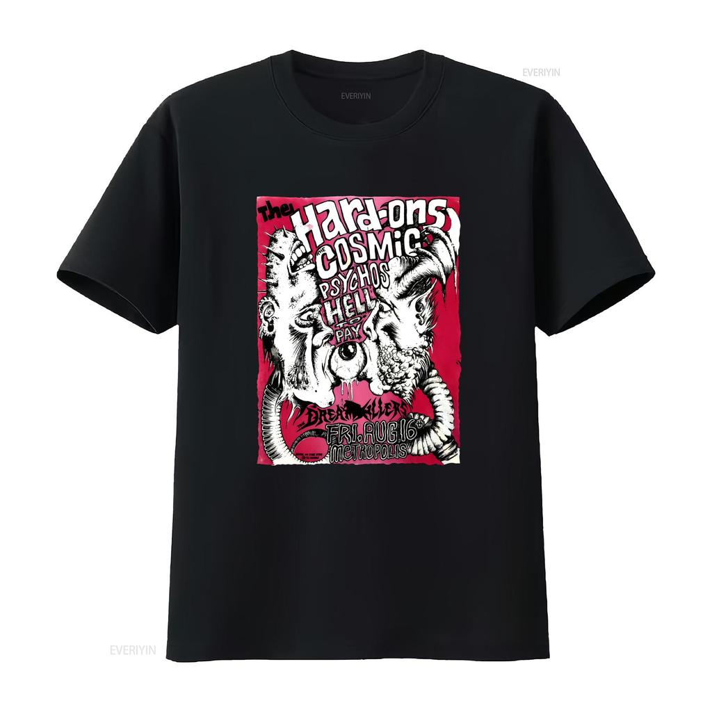 Vintage 1991 Hard Ons Cosmic Psychos Hell To Pay Rock Band T Shirt S 4XL LI1222 vintage Washed Unisex graphic Versatile