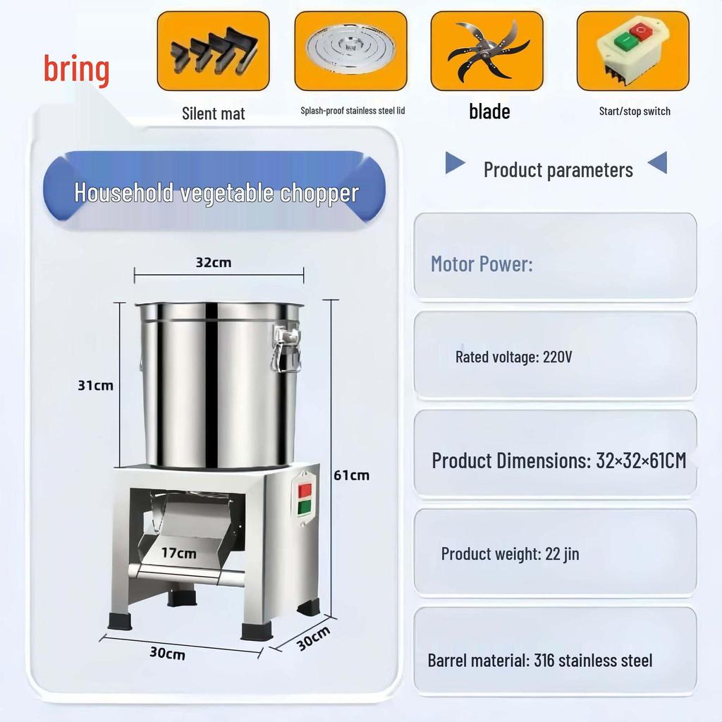 Stainless Steel Vegetable Chopper: Chopped Vegetable Machine, Sweet Potato Vine Pulverizer, Melon and Grass Cutter for Chicken Feeding and Farm Use