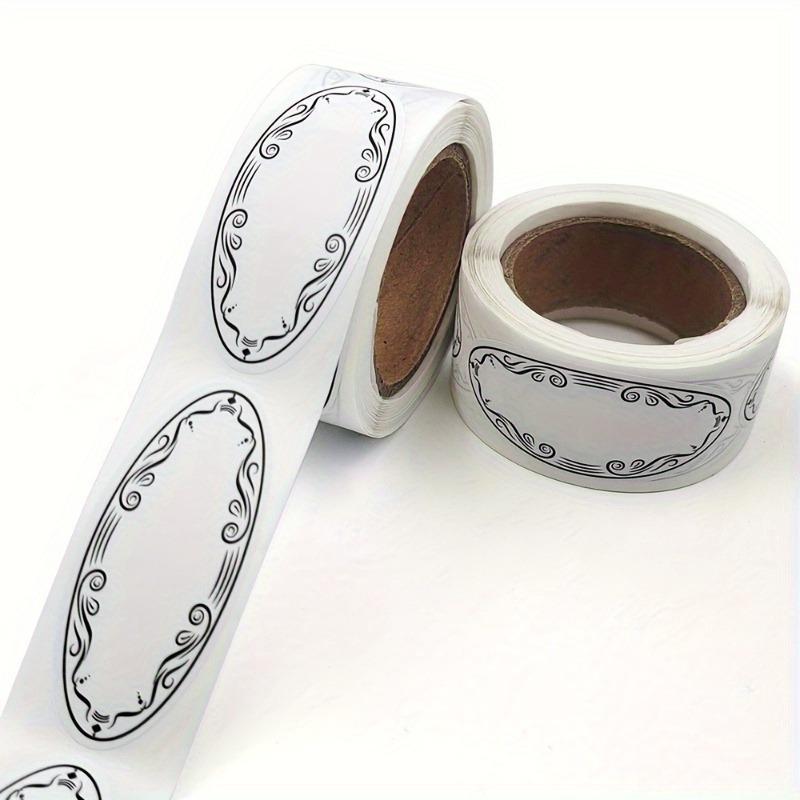 1 Rolls of Oval Shaped White Writable Labels with Food Classification Labels, Can Labels CLE