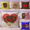 Мультяшная Забавная Наволочка Domo-Kun Льняная Органическая Ткань Двусторонняя Печать Дышащая Наволочка Диван Домашний Декор Подарок