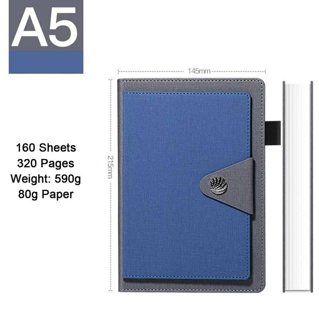 Тетрадь для деловых бумаг формата А5 из плотной ткани, ученическая тетрадь, журнал для записей рабочих совещаний, ежедневник на пряжке, внутренние страницы в линейку, 160 листов, 320 страниц
