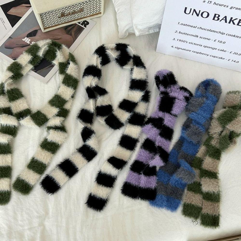 Gothic Punk Narrow Long Scarf Harajuku Choker Streamer Fashion Y2K Striped Scarf Women