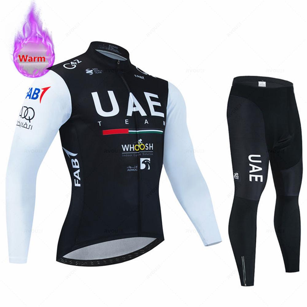 2023 Uae Team Winter Thermal Велосипедная флисовая майка комплект новая одежда для горного велосипеда Maillot Ropa Ciclismo с длинным рукавом Велосипедная одежда