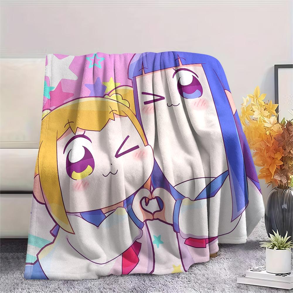 Pop Team Epic Print Flannel Blanket, High quality Comfortable for All Seasons, Home Decor, Warmth and Comfort