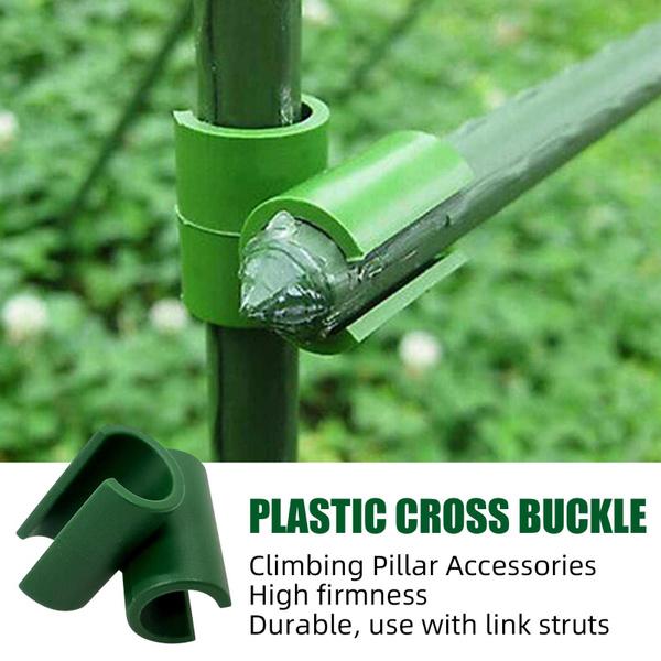 50Pcs Green Plant Trellis Connector Clip Stake Clips Vegetable Vine Cross Buckle For Fixed Garden Frame Rod Gardening Tool