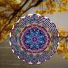 10 Inch Metal Mandala Wind Spinner Garden Decor for Patio Yard Outdoor Vibrant Blue Purple Green Hanging Ornament with 360 Hook All Season