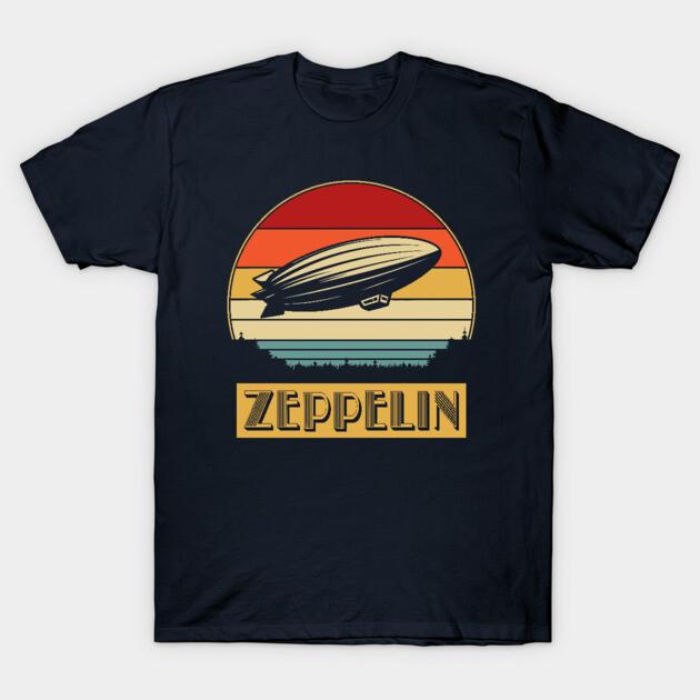 Asian Size Cotton Unisex Tshirt Print T-shirt Zeppelin Vintage T-shirt No-Cut Print Regular Fit