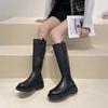 Women's Knee High Boots High Quality Casual Leather Boots Fashion Long Tube Platform Boots Women Western Knight Boot Botas Mujer