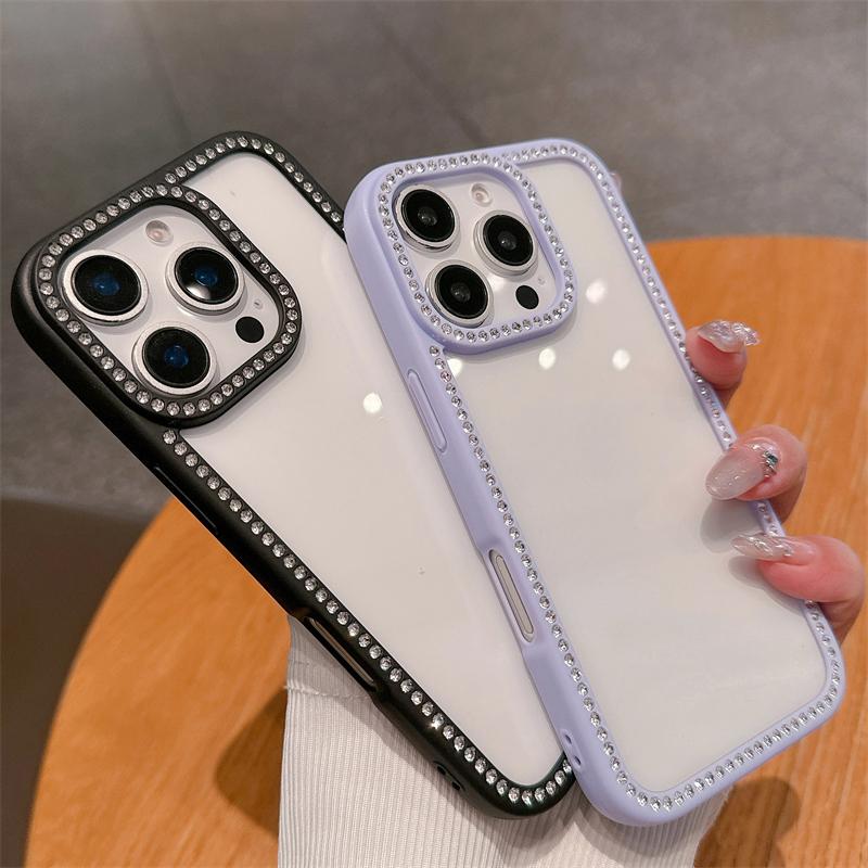 Чехлы с блестками и бриллиантами для iPhone 16, 13, 12, 11 Pro Max, прозрачные стразы, чехол для iPhone 15, 14, Pro Max, 16 Plus