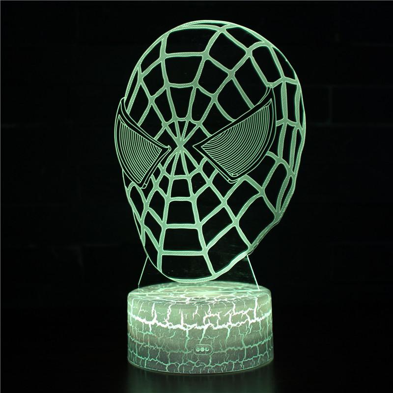 Spider-man 3d Led Night Light Modern Home Bedroom Decoration With Remote Control