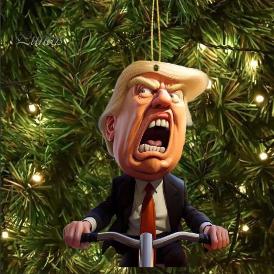 1/9 шт. Рождественский орнамент Трампа, акриловое украшение для рождественской елки, забавные аксессуары для автомобиля Трампа для сторонников Трампа, декор для офиса и дома