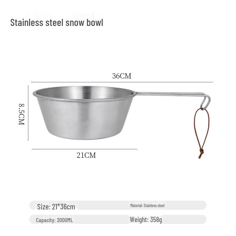 Large Stackable Stainless Steel Camping Snow Bowl for Cooking Rice
