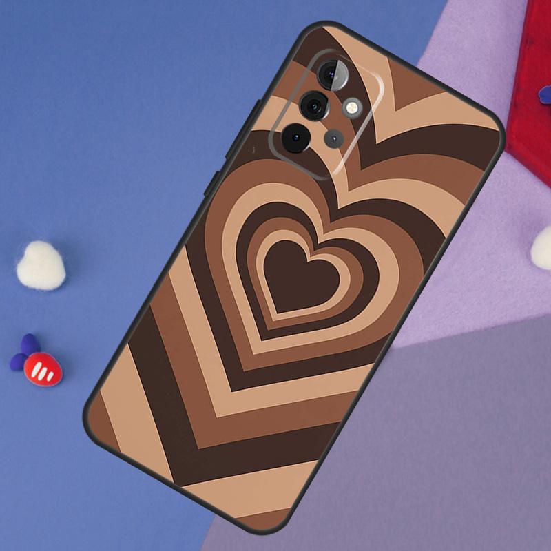 Latte Love Стильный Кофейное Сердце Розовый Чехол Для Samsung Galaxy A14 A56 A36 A26 A16 A06 A54 A34 A12 A32 A52 A13 A33 A53 A15 A35 A55