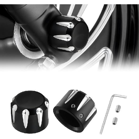 PBYMT Черная крышка гайки передней оси CNC алюминий Совместима для Harley Davidson Touring Road King Street Glide Electra Glide Softail Sportster Iron