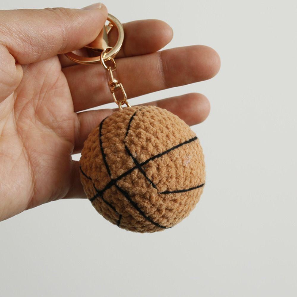 Billiards Rugby Knitting Basketball Keychain Handmaking Sport Ball Pendant Backpack