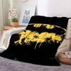 Batman Logo 3D-Printed Cartoon Flannel Blanket—Warm, Cozy, and Soft; Ideal for Casual Naps and Holiday Gifting.