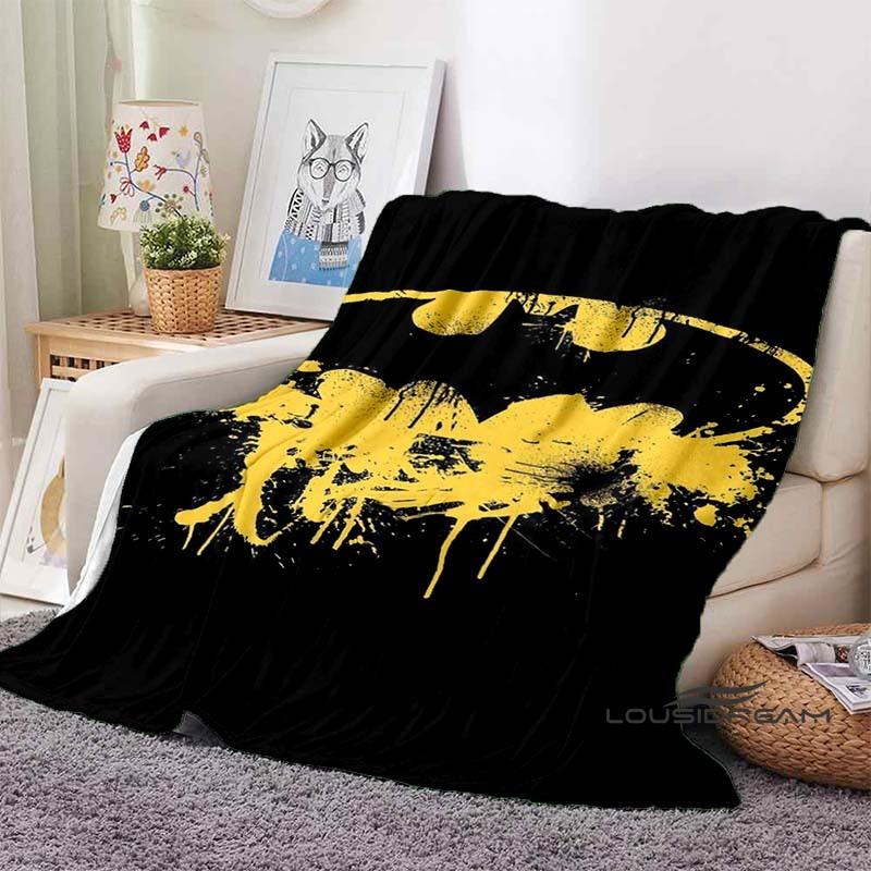 Batman Logo 3D-Printed Cartoon Flannel Blanket—Warm, Cozy, and Soft; Ideal for Casual Naps and Holiday Gifting.