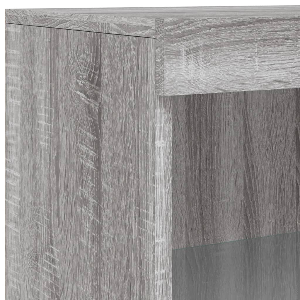 Sideboard with LED Lights Grey Sonoma 60.5 x 37 x 100 cm