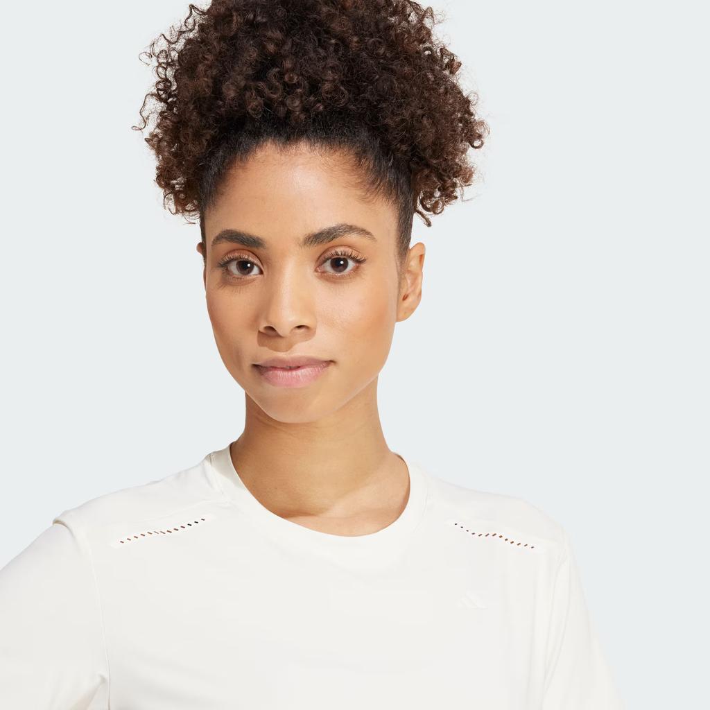 adidas Футболка Cooltouch Crewneck, однотонная, спортивная, для фитнеса, с круглым вырезом, коротким рукавом, с заниженной линией плеч, женские топы, розовые, белые JN9617